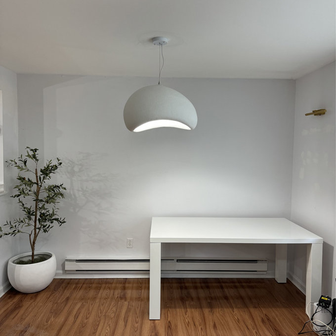 Ivy Bronx Jimyah 1- Light White Polystyrene Unique/Statement